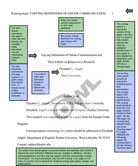 Apa College Paper Format Apa 6 Manuscript Preparation Guidelines