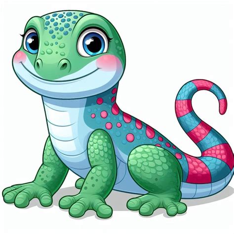 Premium Vector Cute Lizard Vector Cartoon Illustration