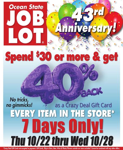 Job Lot Flyer Crazy Deals