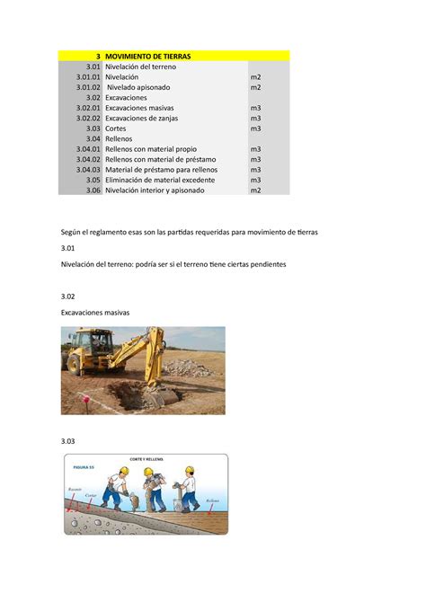 Examen asd 3 MOVIMIENTO DE TIERRAS 3 Nivelación del terreno 3 01