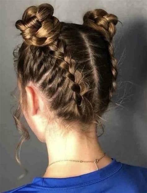 Https://wstravely.com/hairstyle/2 Buns Hairstyle With Braids