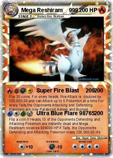 Pokémon Mega Reshiram 999 999 Super Fire Blast 209 My Pokemon Card