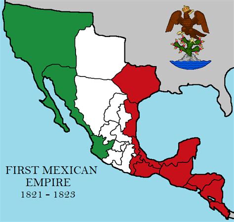 First Mexican Empire Flag Map With Administrative Divisions R