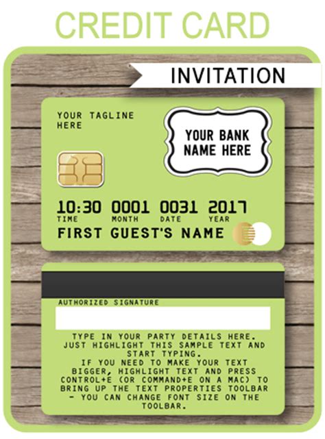 lime green credit card invitations mall scavenger hunt