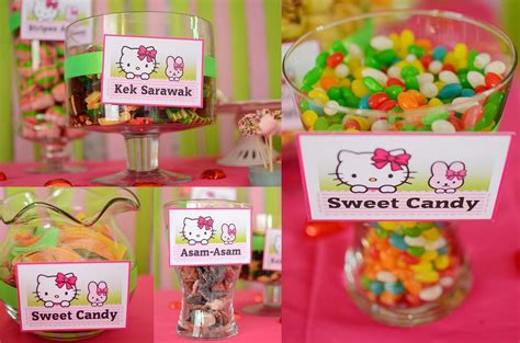 Niena baharun contact kami untuk decorate majlis hari raya di kediaman niena. kathyjem: Hello Kitty Decorations for 1st Birthday Raiisah..