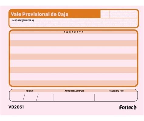 Vale De Caja Rosa Fortec Vd 2051 50 Hojas 68gr 3 Blocks 10900 En