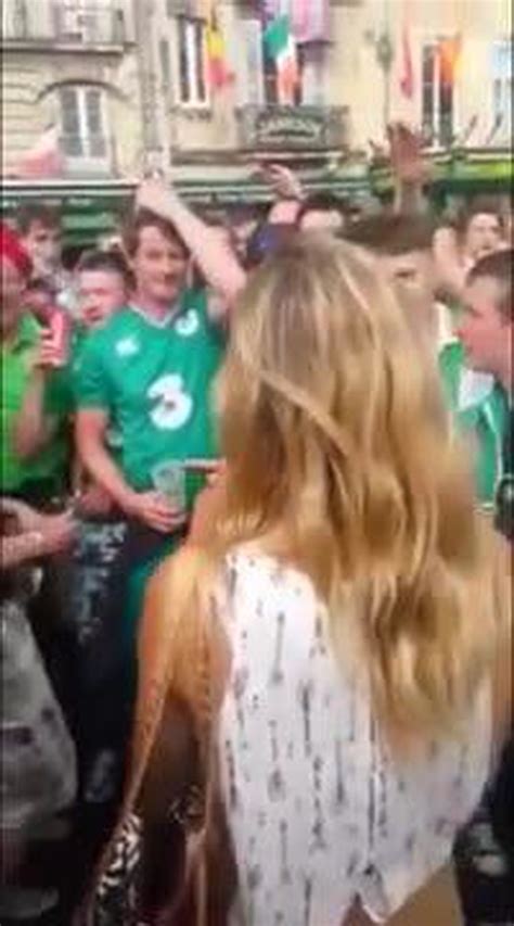 Watch Hundreds Of Irish Fans Serenade Hot Blonde French Girl Daily Star