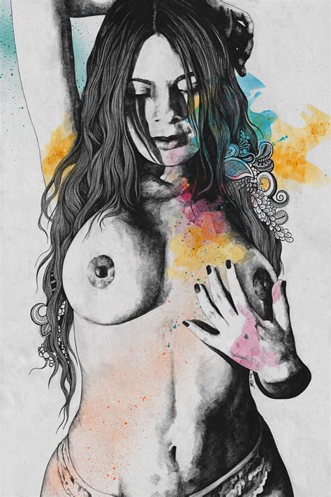 Paint A Vulgar Picture Female Nude Erotic Portrait Naked Woman With Mandalas Mature Art