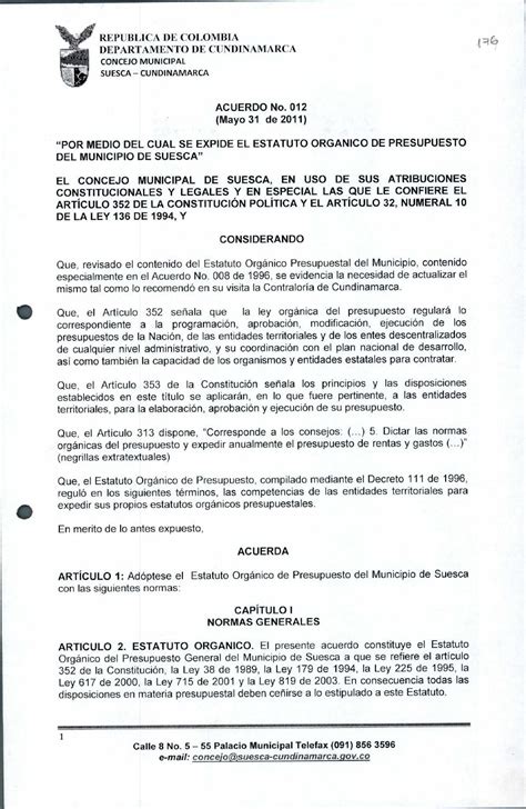 Estatuto Organico By Concejo Suesca Issuu