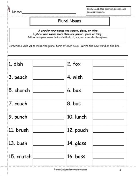 19 2nd Grade English Worksheets Nouns Verbs