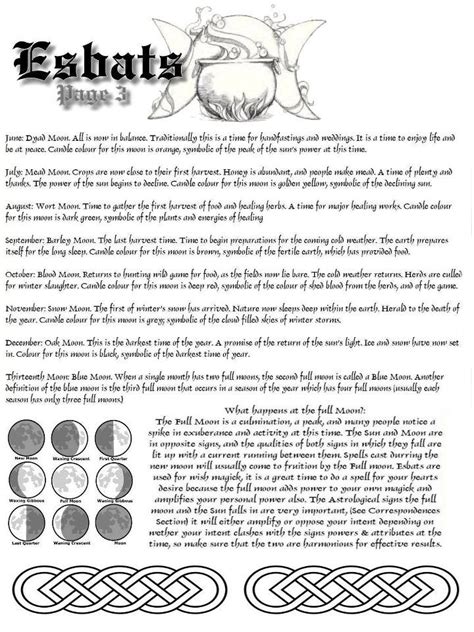 Esbats Page 3 Wiccan Sabbats Book Of Shadows Magick