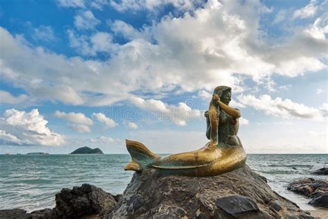 Songkhla Golden Mermaid Stockbild Bild Von Nave Küstenlinie 161249205