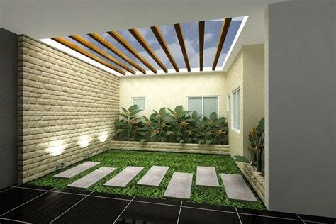 Rumah modern dengan garasi dan kolam. Desain Taman Kecil Dalam Rumah - Desain Rumah Mesra