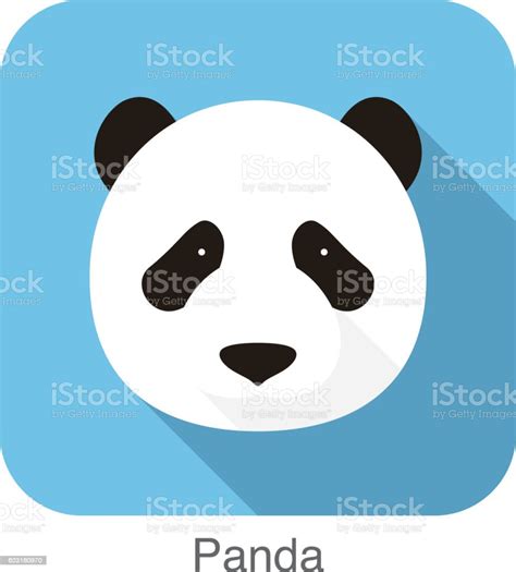 Panda Face Flat Icon Design Animal Icons Series Stock Illustration