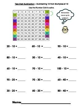 Next, we will add and subtract numbers less than or equal to 20 and solve addition and subtraction word problems. Two Digit Subtraction - Subtracting 10 from Multiples of 10 | 1st grade math, Subtraction ...