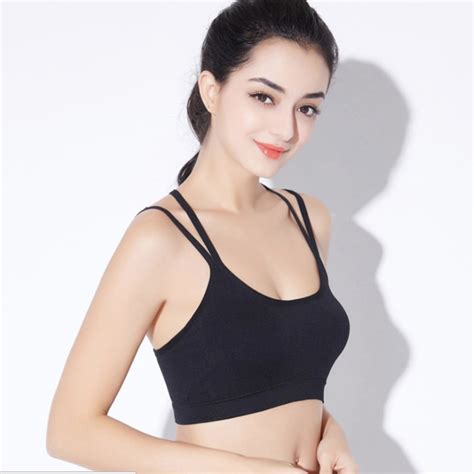 Buy Women Tank Tops Sexy Letters Straps Sports Bras Padded Gym Fitness Running
