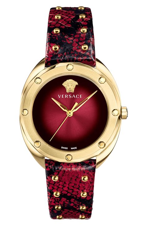 Leather watch straps and replacement watch bands. Versace Shadov Snakeskin Leather Strap Watch - Lyst