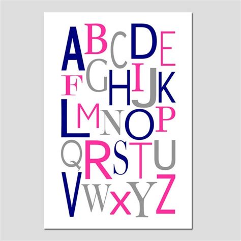 Modern Alphabet 11x17 Print Kids Wall Art For Nursery