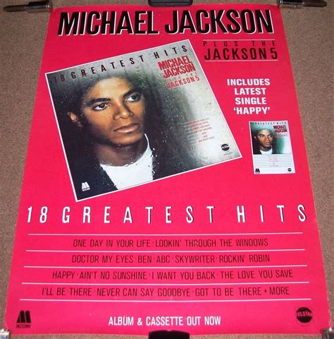 Michael Jacksonfive Rare Uk Rec Com Promo Poster 18 Greatest Hits