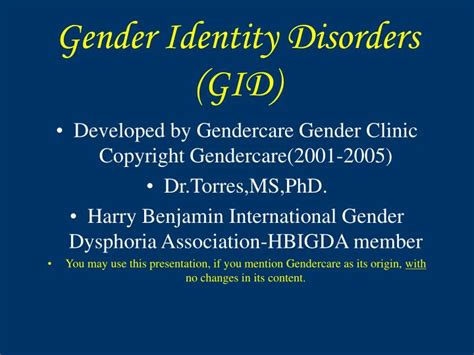 Ppt Gender Identity Disorders Gid Powerpoint Presentation Free
