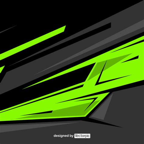 Abstract Racing Stripes Background With Black Gray And Green Color