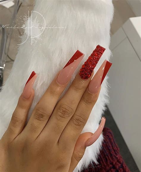 Instagram Trendy Baddie Nails Red Bansos Png