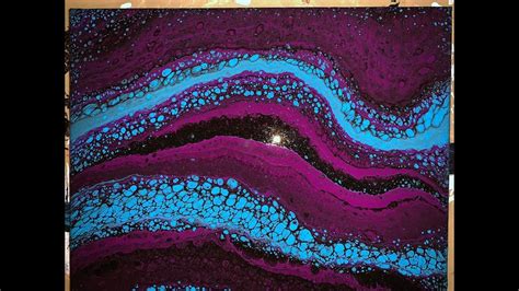 Beautiful Bright Turquoise Blue And Prism Violet Dirty Pour Acrylic