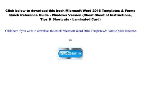 Read Microsoft Word 2016 Templates And Forms Quick Reference Guide