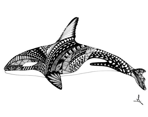 You might notices that some of the chalk is sticking to the black glue. My Intricate Marker Drawings | Animal tattoos, Orca tattoo ...