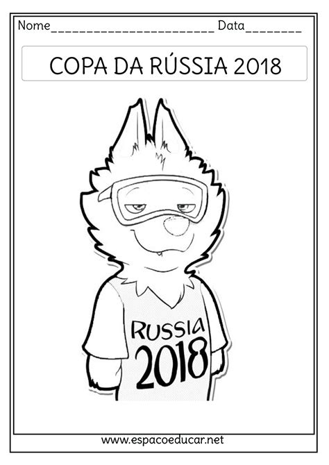desenhos do zabivaka o lobo mascote da copa da russia 2018 para colorir pintar imprimir ou