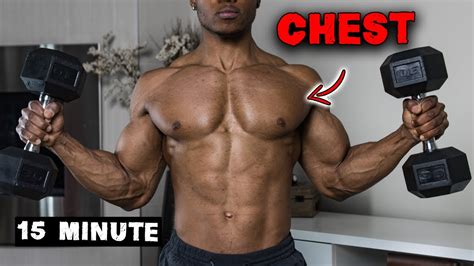 15 Minute Dumbbell Chest Workout At Home No Bench Needed Youtube