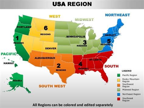 Usa South West Region Country Editable Powerpoint Maps With States An