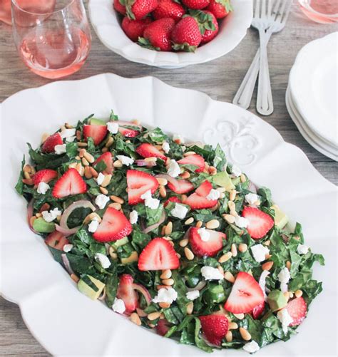 Summer Kale Salad With Strawberries And Avocado And Life