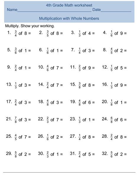30 Free Printable Math Worksheets For 4th Grade Edea Smith Math
