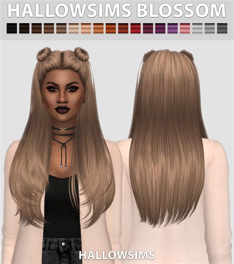 Sims 4 Hairs Hallow Sims Skysims 200 Hair Retextured