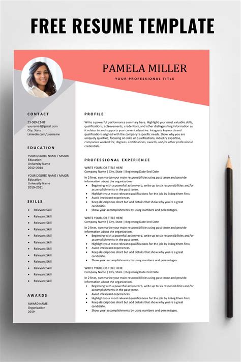 Modern Resume Template Free Download ~ Addictionary