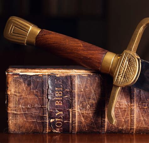Old Bible With Sword Truth Light And Life Ministries