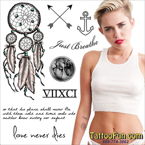 Miley Cyrus Temporary Tattoo Costume Set Now Available From Tattoofuncom