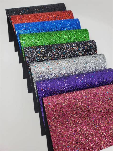 Glitter Fabric Sheets Chunky Glitter Sheets Available In 8 Etsy