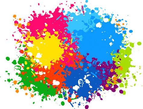Rainbow Colour Splash Drip Transparent Background Paint Splash