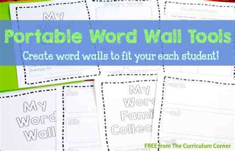 Portable Word Walls The Curriculum Corner 123