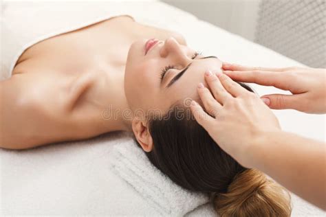 Woman Getting Professional Facial Massage At Spa Stock Image Image Of Procedure Clean 114221427