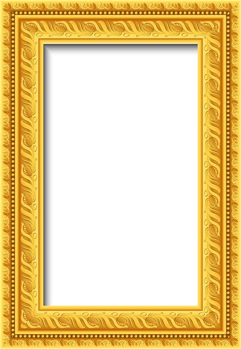 An Ornate Gold Frame On A White Background With Clipping Area For Text