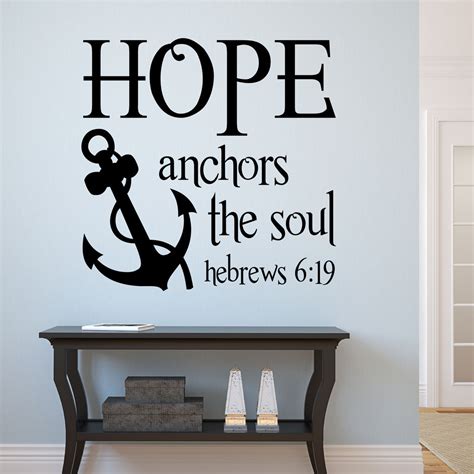 Hope Anchors Soul Vinyl Lettering Nautical Decal Wall Quotes