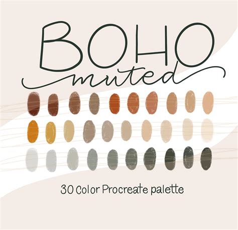 Boho Muted Procreate Palette Howjoyful Studio