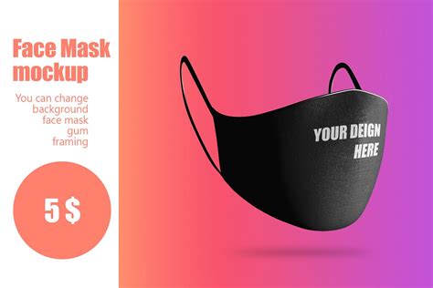 Download Face mask mockup template - Download Face mask mockup template, Realistic protection face mack ...