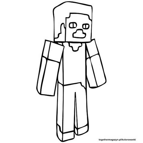 Minecraft Steve Kolorowanka Do Wydruku E Kolorowankieu Images And My