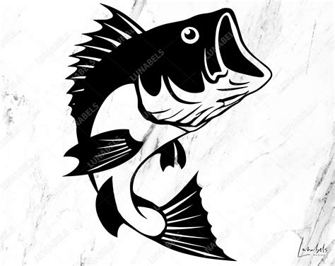 Largemouth Bass Clip Art Black And White
