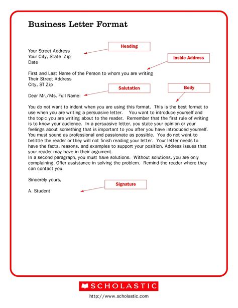 Formal Letter Format Layout