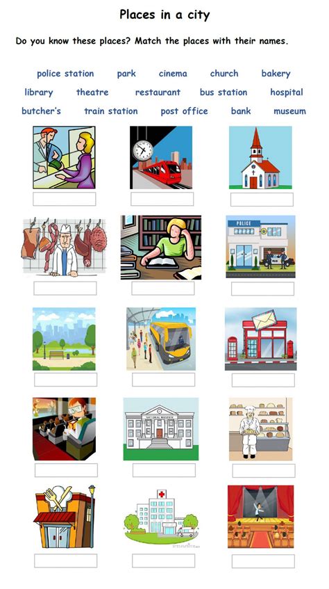 Places In The City Interactive And Downloadable Worksheet You Can Do